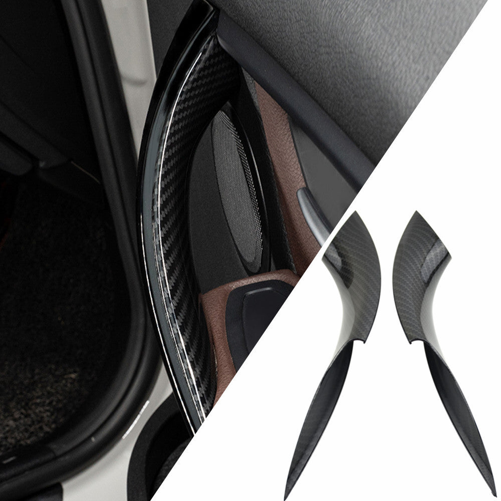 This set of inner door handle protective covers and shells is made of carbon fiber and is suitable for BMW 3 Series, 4 Series, F30, F35, etc.