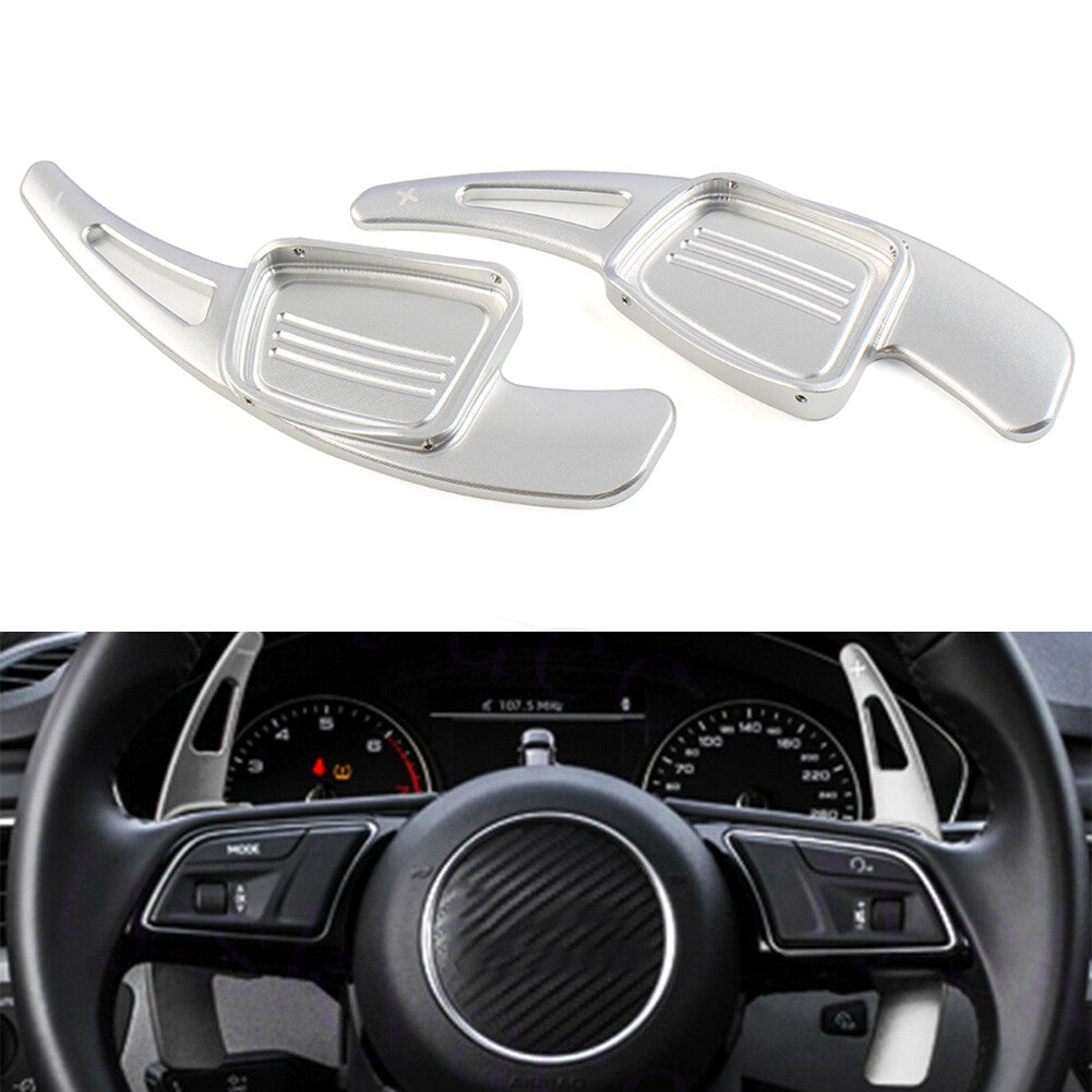 Silver Steering Wheel Paddle Shifter Fit for Audi A3 A4L A5 A6L S3 S4 Q2 Q5L Q7 TTS