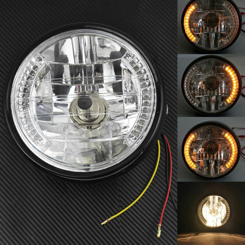 Motorcycle 7 Headlight LED Turn Signal Light + Mount Bracket Fit for Harley