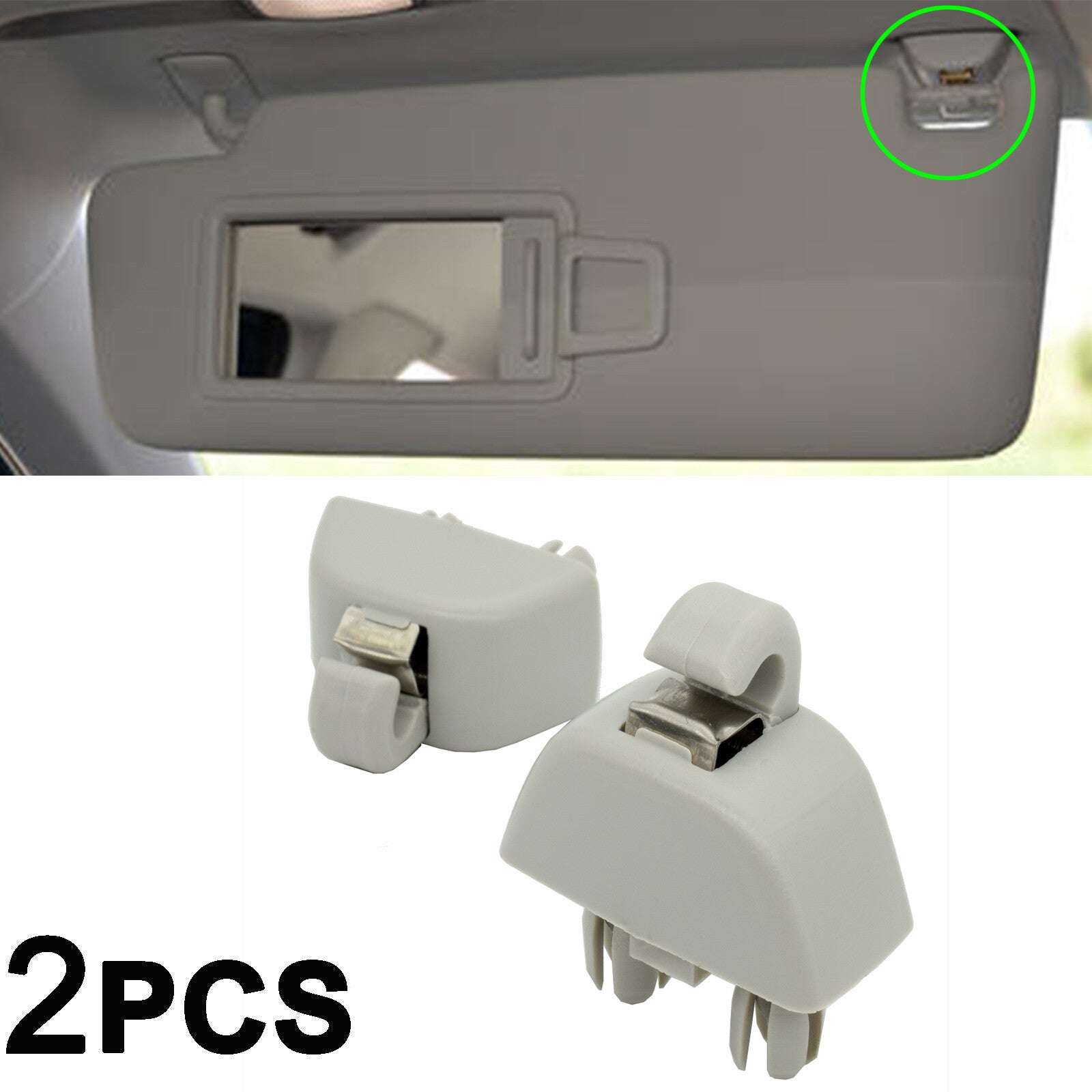 2X Sun Visor Hook Clip Fits for VW for Passat B7 Polo UP for SEAT MII for SKODA CITIGO RAPID