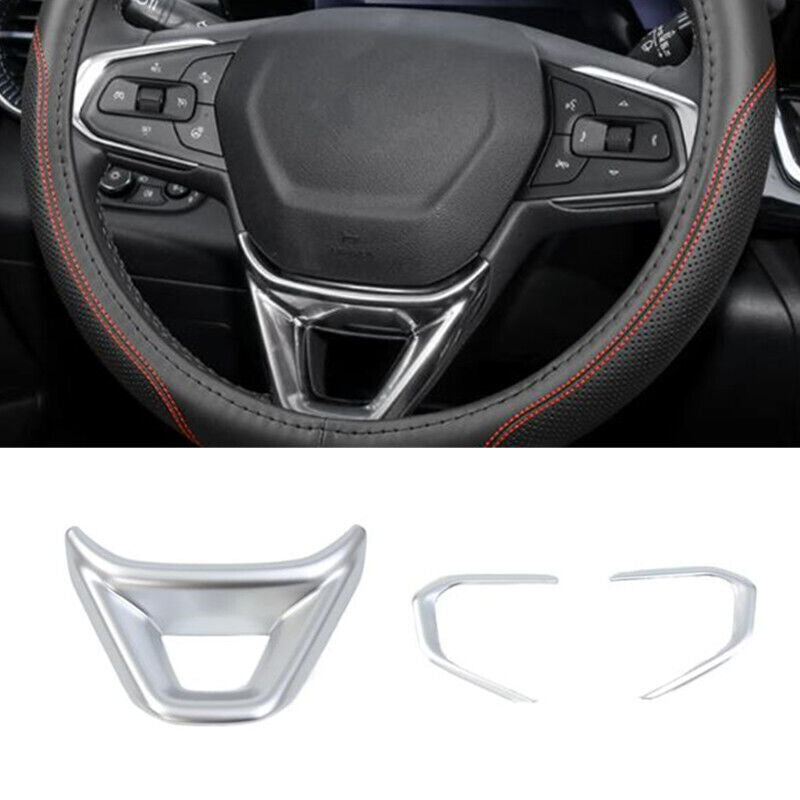 Silver Car Steering Wheel Decor Cover Trim Fit for Chevrolet Trax 2023 2024 2025