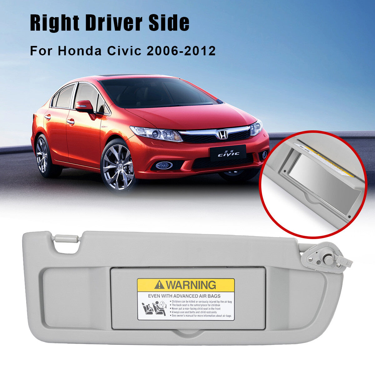 Front Right Side Sun Visor 83230-SNA-A01ZC For 2006-2012 for Honda for Civic FD Sedan AU
