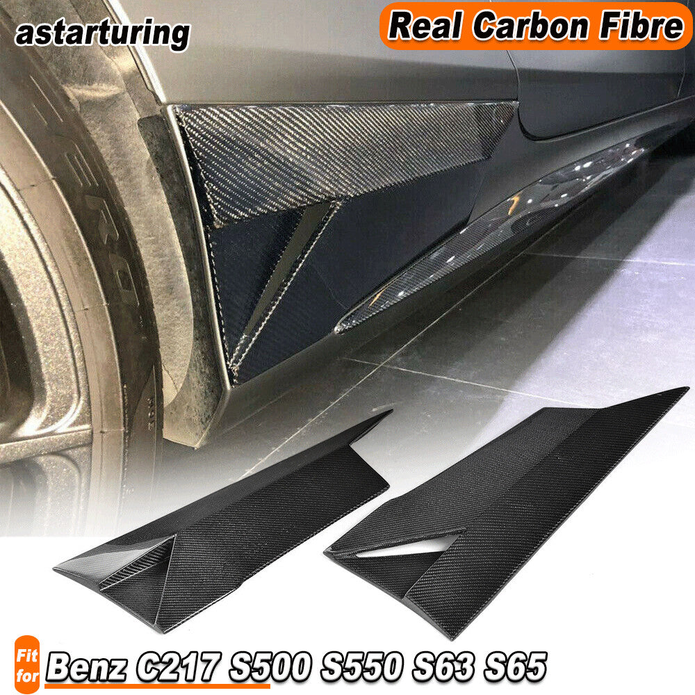 REAL CARBON Side Skirts Splitter Fit for Mercedes C217 S500 S550 S63 S65 2015-17