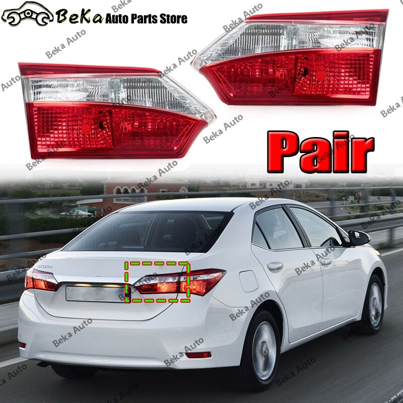 A pair of side and rear taillights and brake lights for Toyota for Corolla 2014-2018 LHRH models.