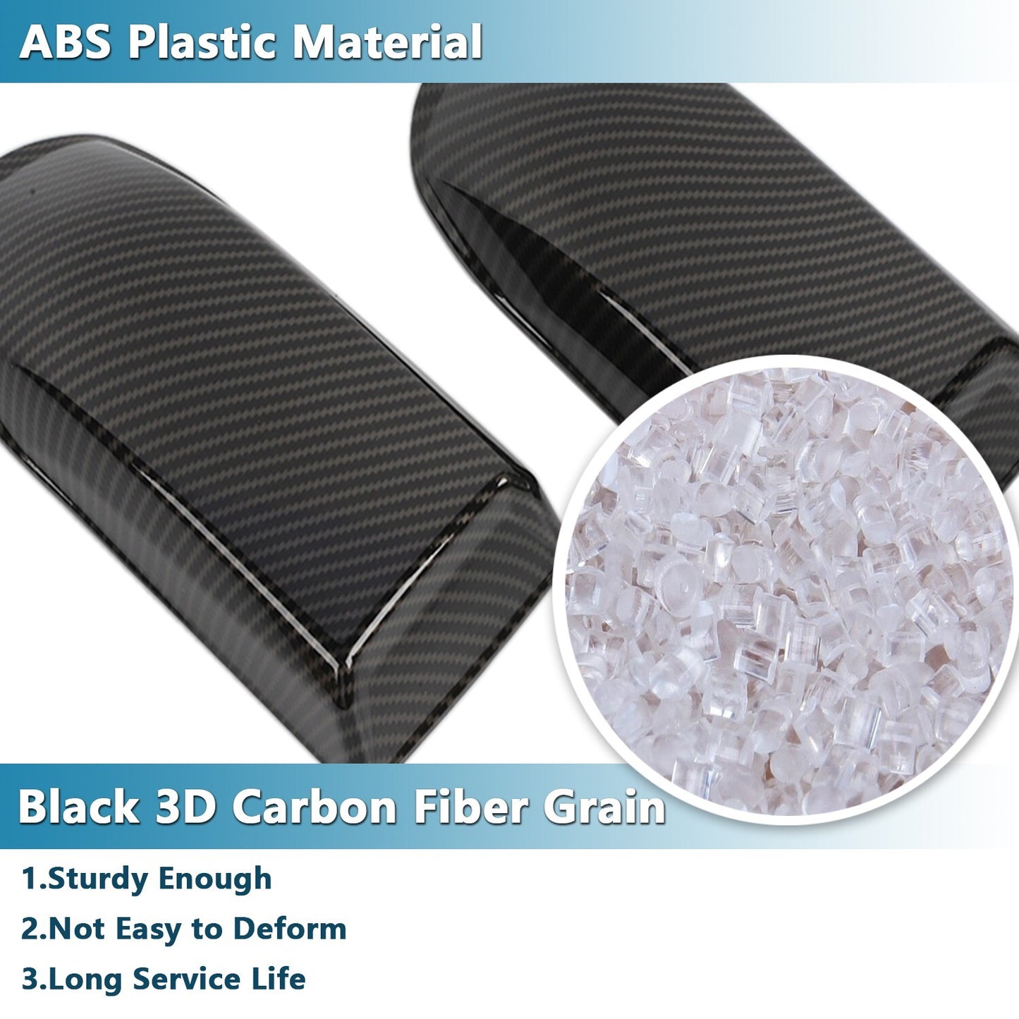 Carbon Fiber Top Roof Antenna Base Cover Trim Stickers for Ford F150 2021-2024