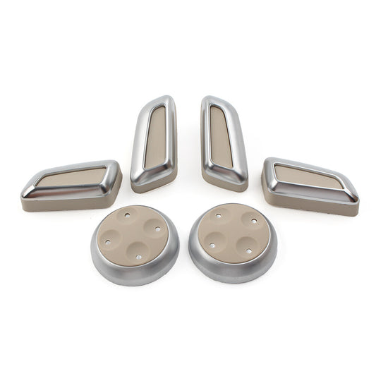 Car for Seat Switch Adjustment Button Cover Kit for Audi A3 for A4 for A5 for A6 A7 Q3 Q5 Silver