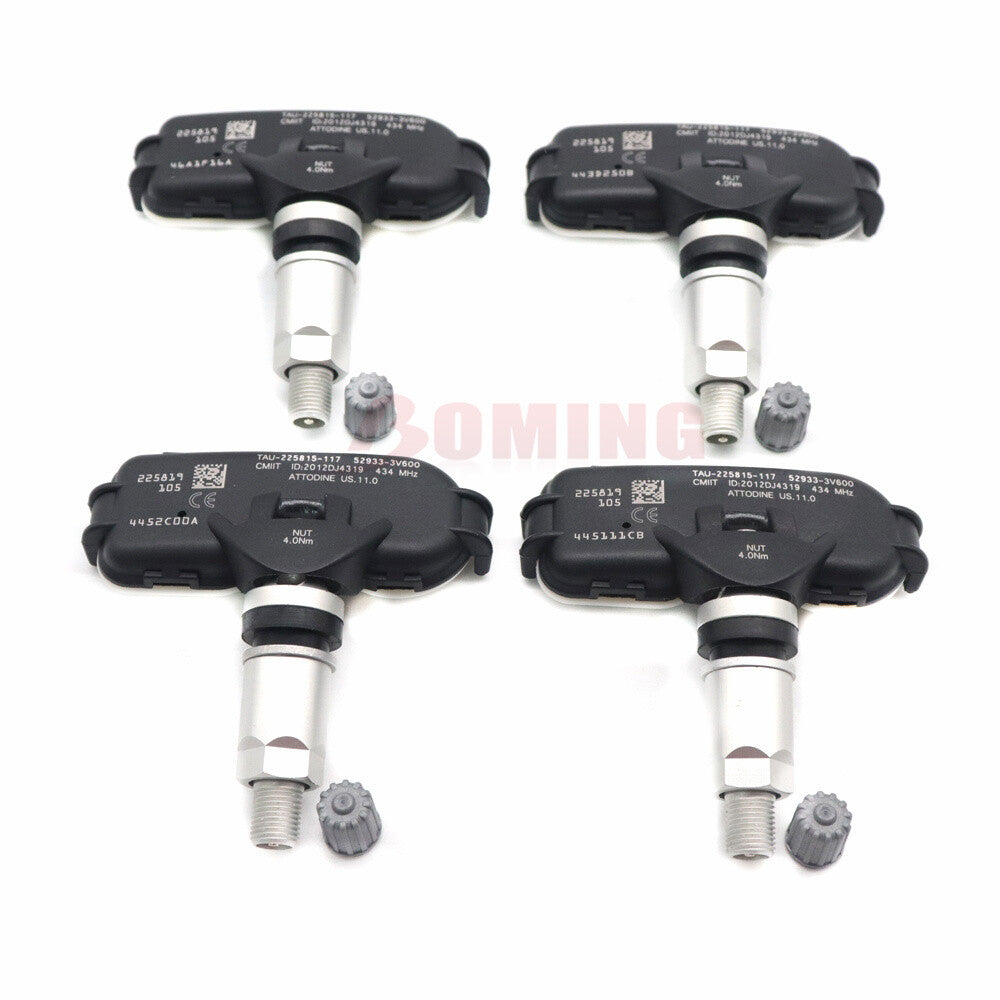 Set of 4 New TPMS Tire Pressure Sensors 52933-3V600 for Hyundai Azera 2015-2017