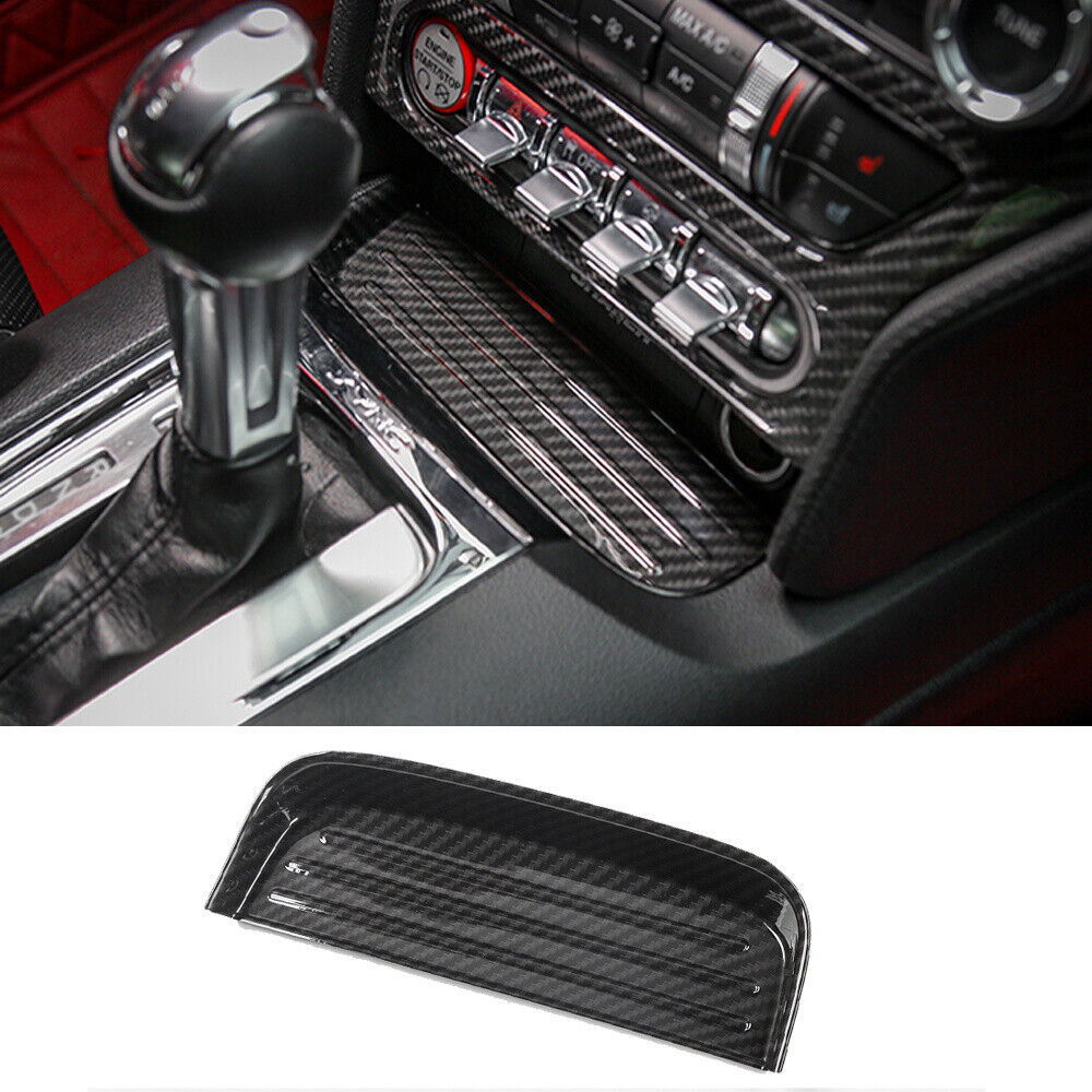 Carbon Fiber ABS Front Gear Shift Storage Box Tray Trim for Ford for Mustang 2015-22