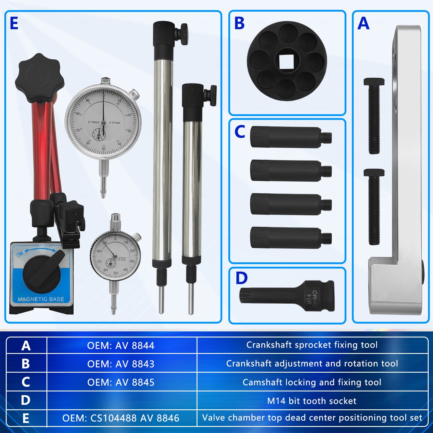 Engine Timing Tool for Ferrari 458 for 488 F8 for Maserati 3.8L 4.2L 4.5L 4.7L 4.8L 6.3L