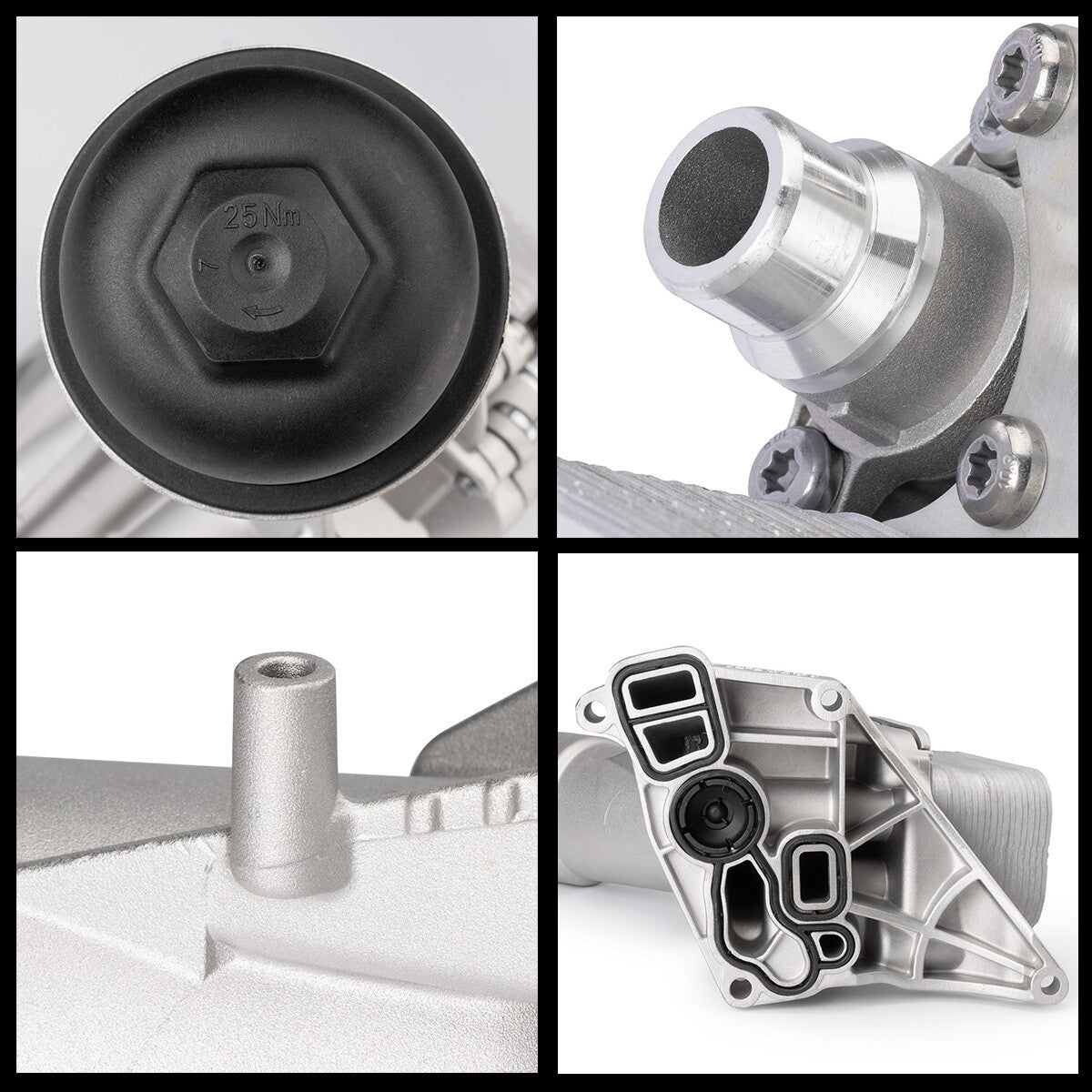 1 piece aluminum oil cooler filter housing for BMW 230i, 330e, 330i, 430i, 530i, 530e, and X3.