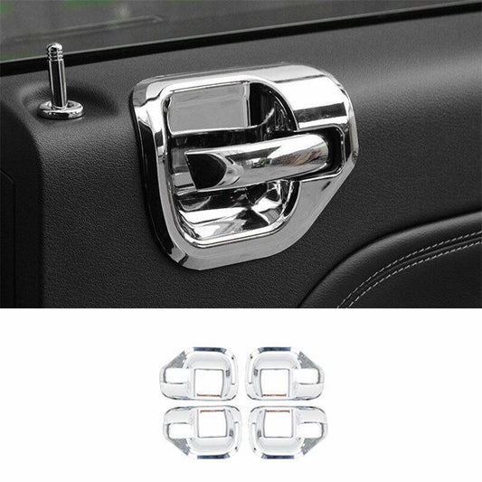 For 2010-2015 2016 for Jeep Compass ABS Chrome Interior Door Bowl Cover Trim 4PCS