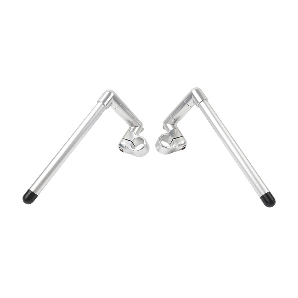 33MM Cafe Racer Bars 7/8 Universal Clip-On Handlebar Fork Tube Silver