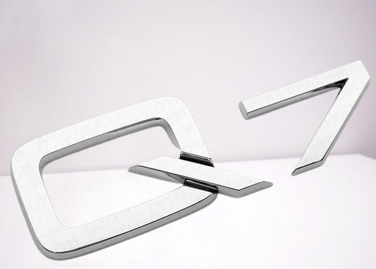for Audi Q7 rear badge boots, trunk stickers, badges, nameplates, chrome silver