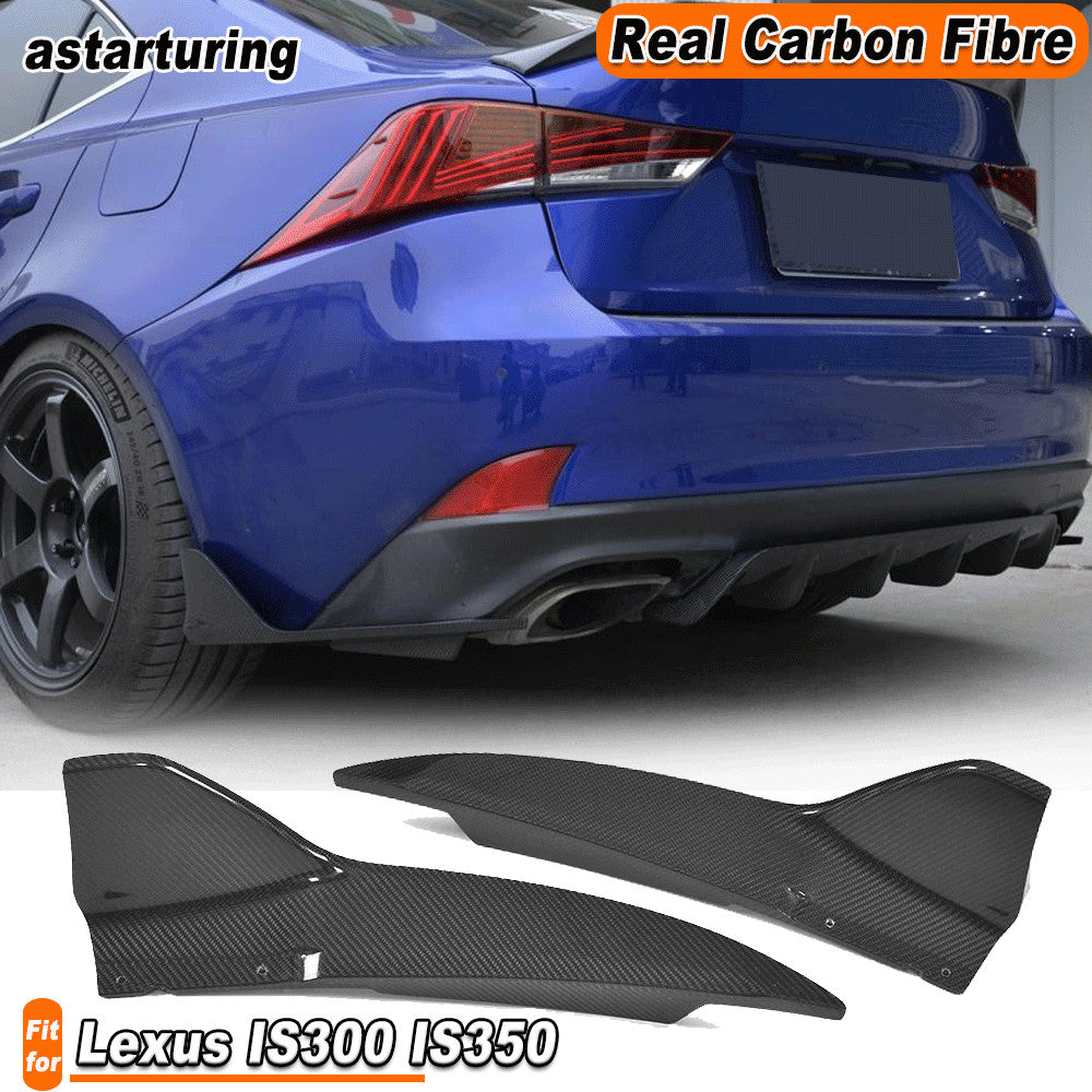 for LEXUS IS350 Sedan 17-18 REAL Carbon Rear Bumper Lip Splitter Flaps Spoiler