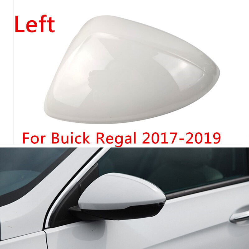 White Left Rearview Door Mirror Cover Shell Cap Fit for Buick Regal 2017-2019