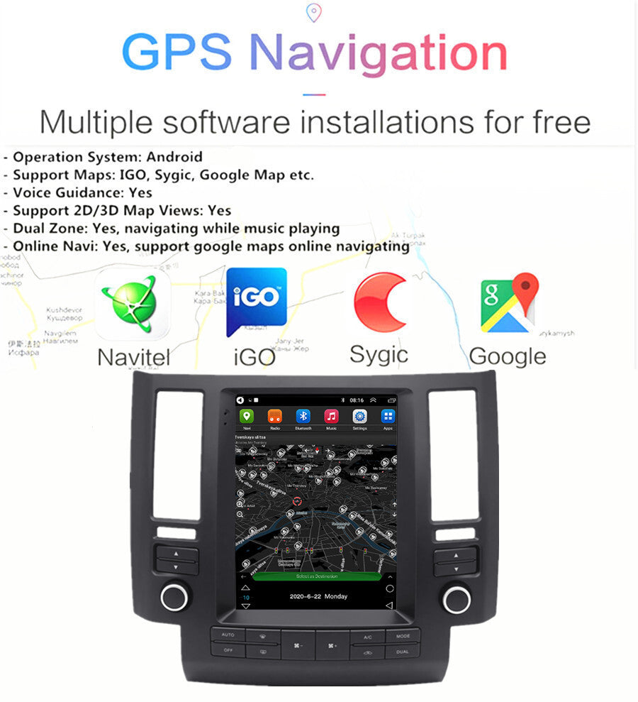 9.7 Android 11 Stereo Radio Nav Head Unit WIFI for Infiniti FX35 FX45 2003-2006
