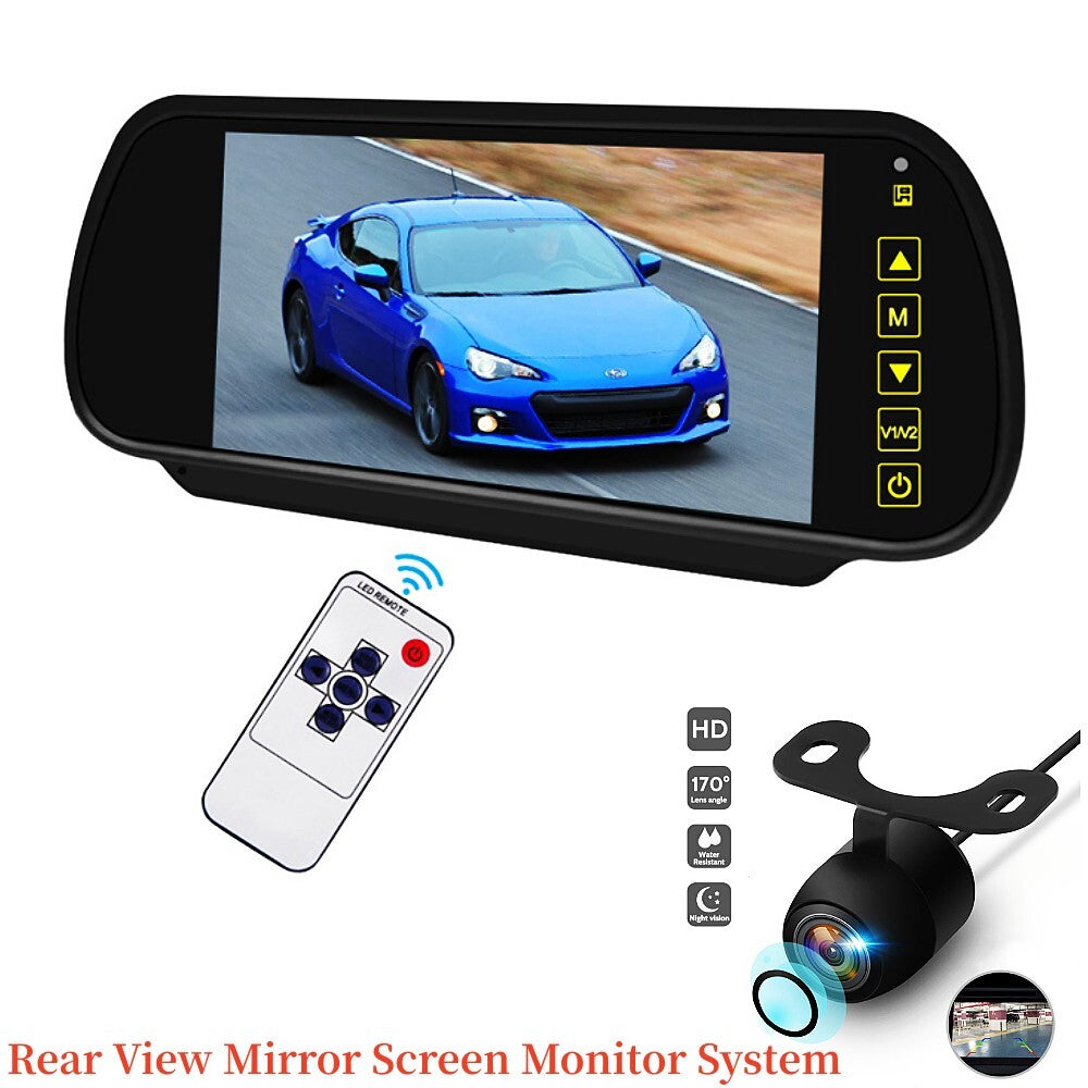 7-inch LCD car rearview mirror screen monitoring system + night vision backup camera