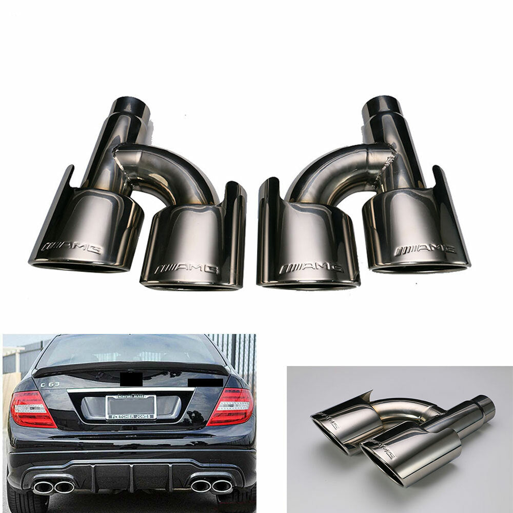 SS 304 Exhaust Muffler Tips AMG Fit C250 C300 C350 for Mercedes W204 W211 C-Class