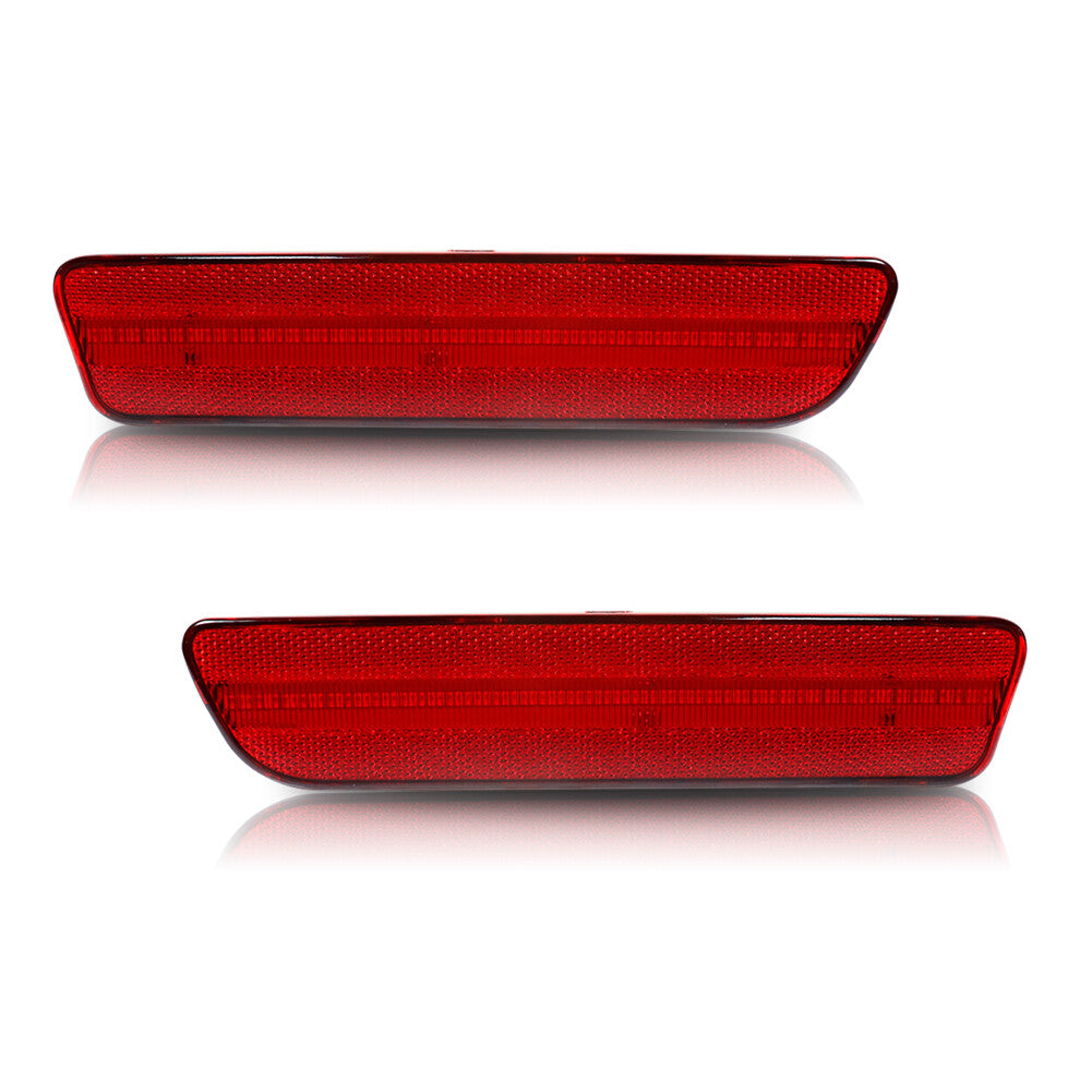 Red lens LED rear bumper side marker lights for 2005-2009 for Ford Mustangs.