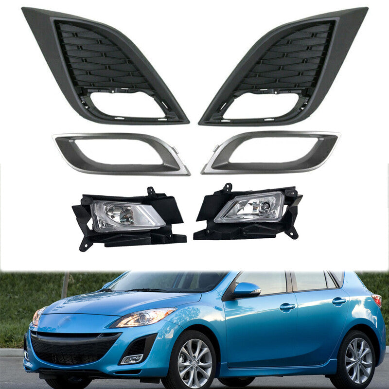 One set of front bumper fog light cover frame cover and baffle plate suitable for Mazda 3 2011-2013