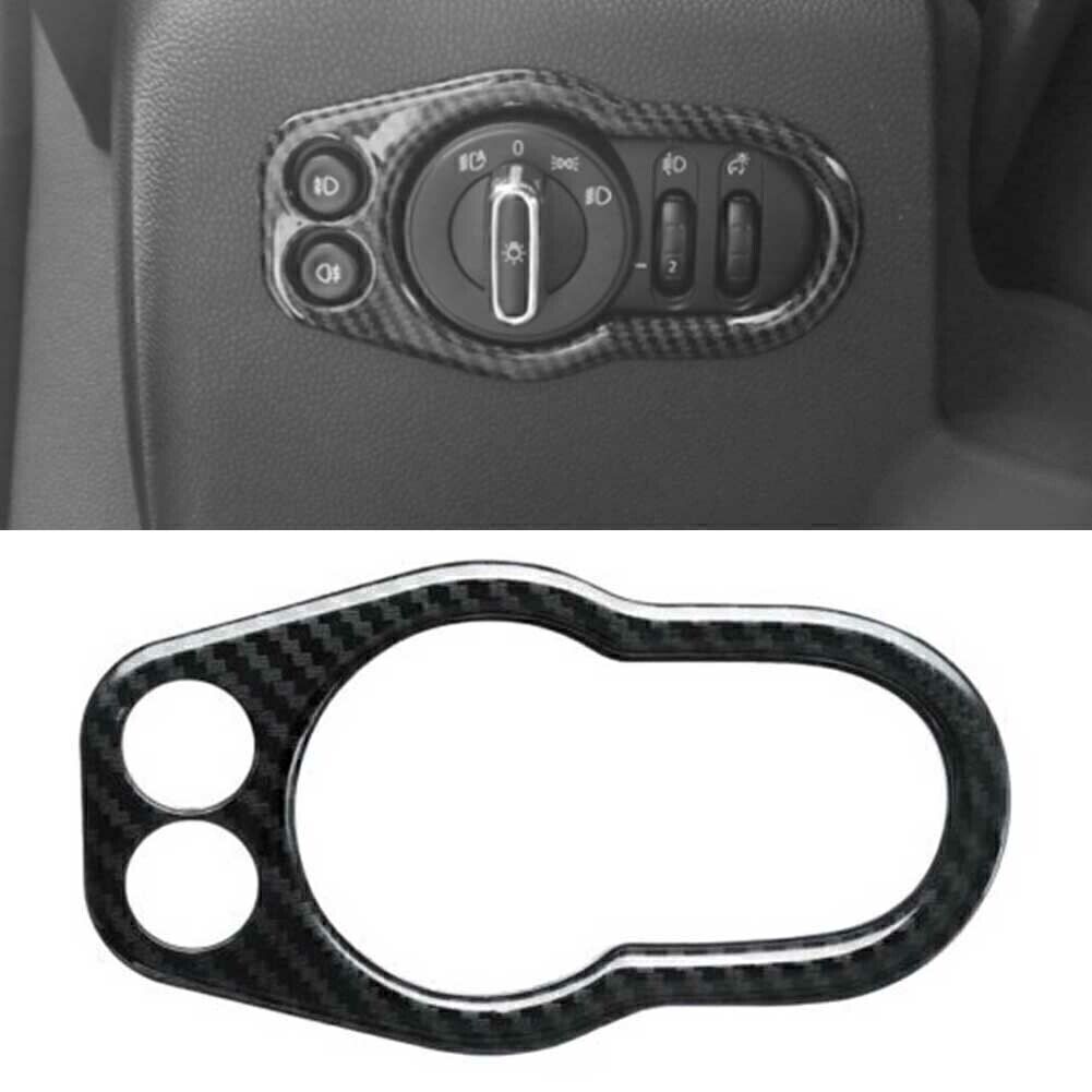 Inner Headlight Switch Cover Trim for BMW for MINI Cooper F55 F56 Carbon Fiber Style