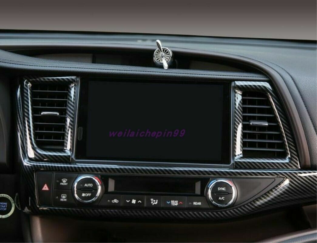 Carbon Fiber Inner Middle Air Vent Outlet Trim for Toyota Highlander 2014-2019