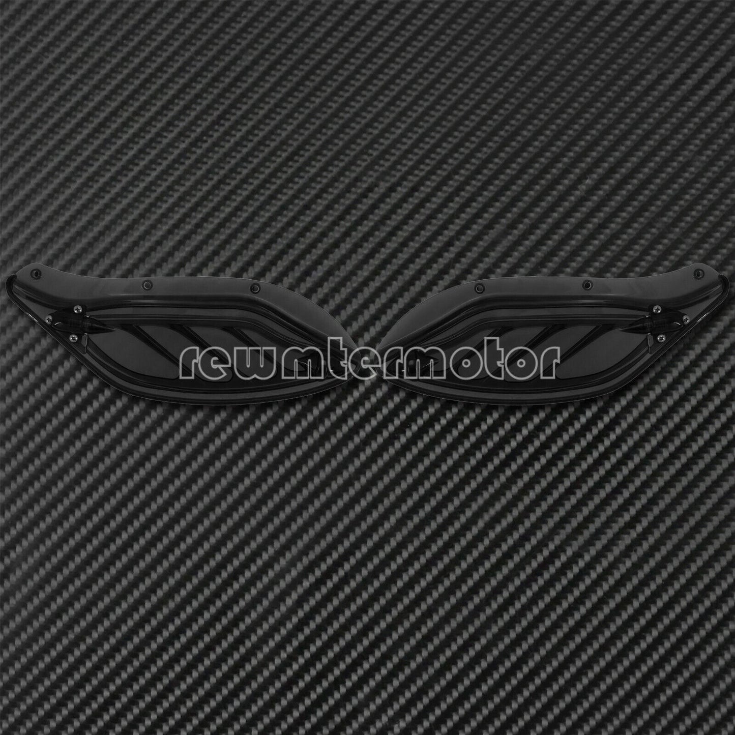 Adjustable Black Side Wing Windshield Air Deflector Fit for Harley Touring 96-13