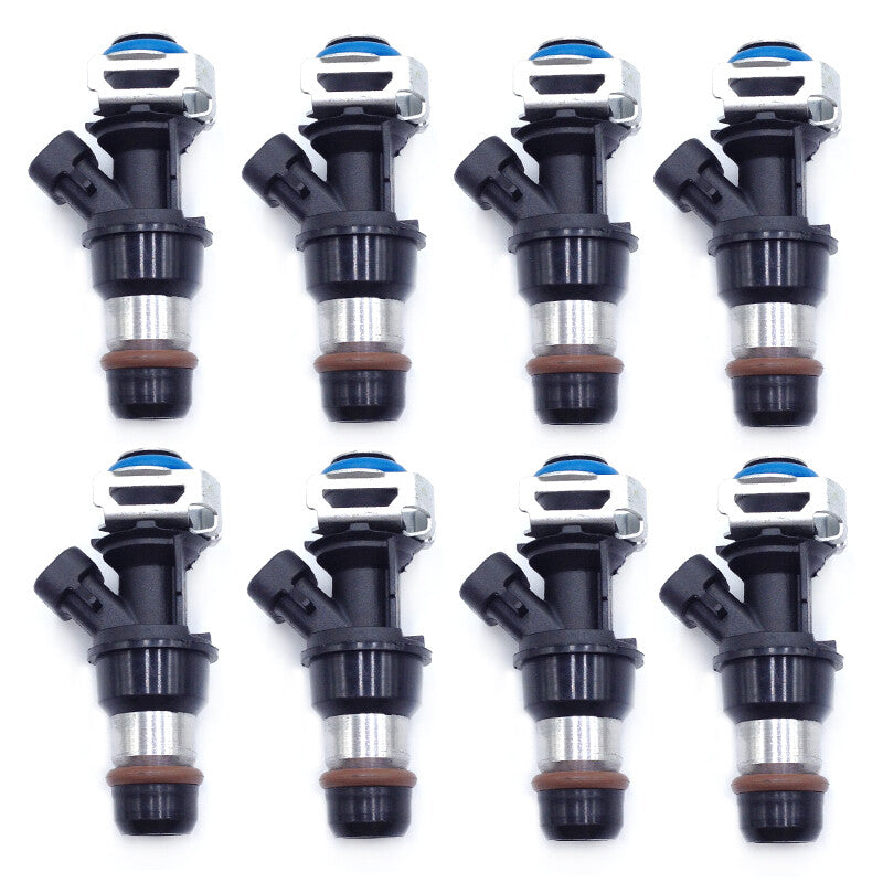 8-pack of fuel injectors 17113553 suitable for Chevrolet Silverado 1999-2007 4.8L, 5.3L, and 6.0L engines.