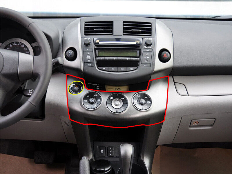 Carbon ABS Middle Console Button Control Frame Cover for Toyota RAV4 2006-2012