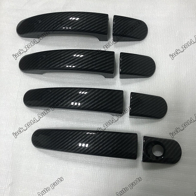 8pcs Carbon Fiber Car Side Door Handle Cover Trim for Ford Escape Kuga 2013-2019