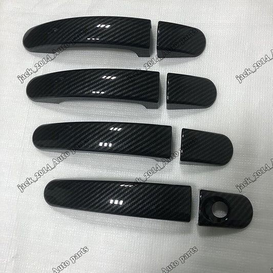 8pcs Carbon Fiber Car Side Door Handle Cover Trim for Ford Escape Kuga 2013-2019