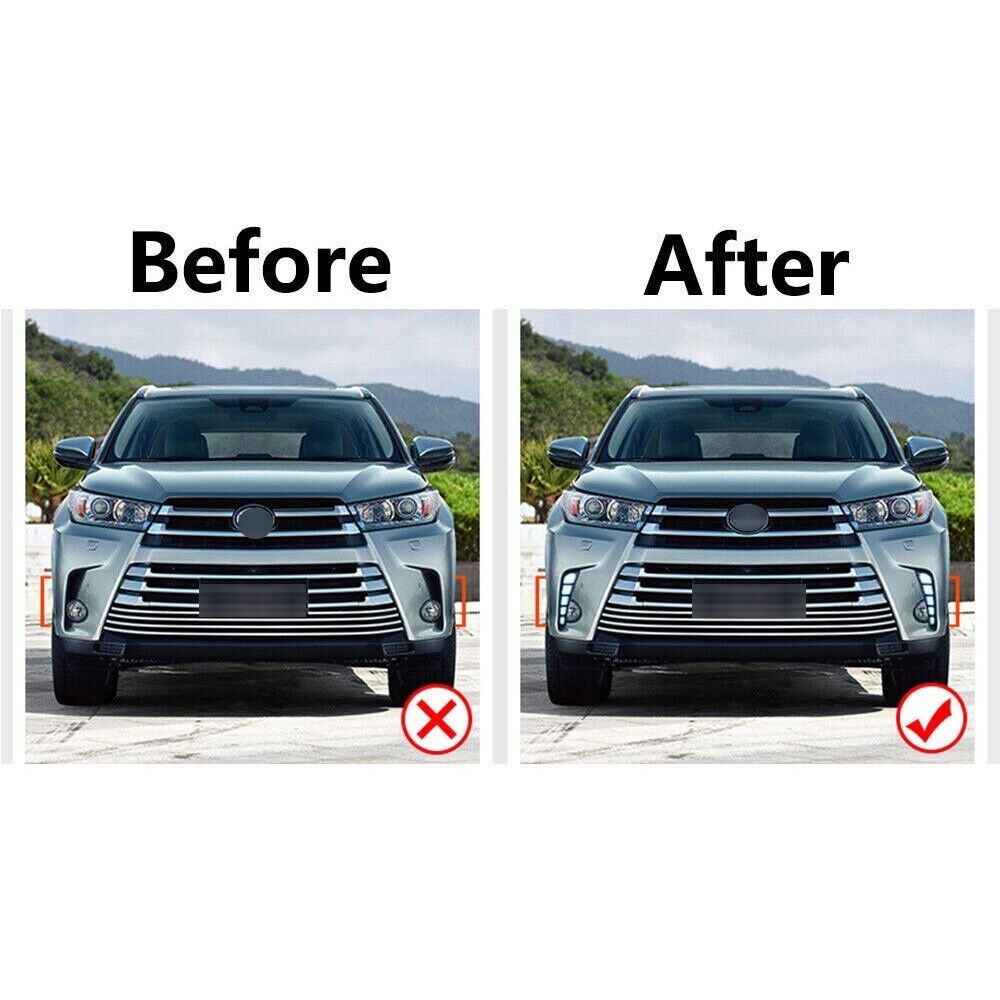for Toyota Highlander 2017-2019 LED DRL Daytime Running Lights Driving Fog Lamps