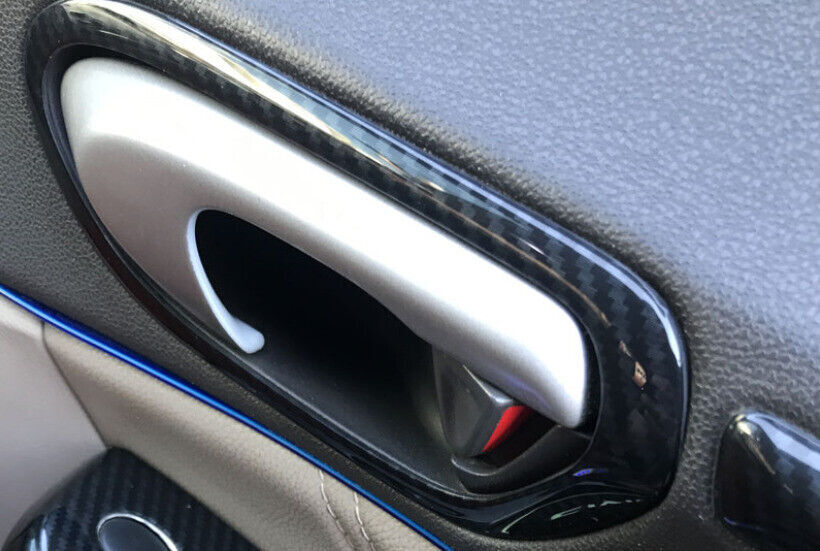 For Auto for Honda for Civic 8th 2006-11 Black Carbon Fiber Inner Door Handle Frame Trim