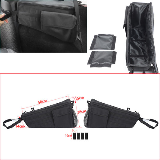 2¡ÁBlack Rear Trunk Side Storage Bag Organizer for Jeep for Wrangler JL 2Door 2018-23