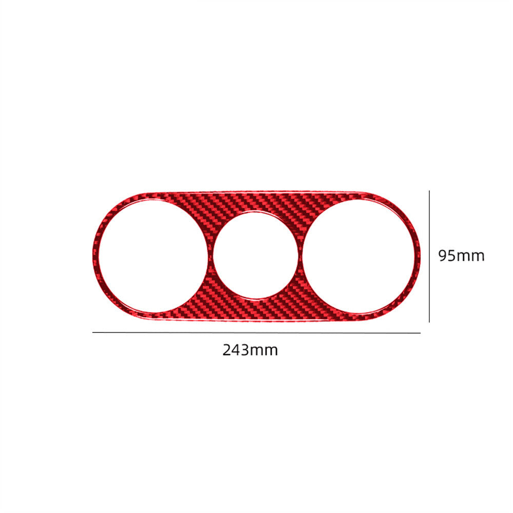 Red Carbon Fiber Console Rear Air Vent Outlet Cover for Ford F-150 FX4 2004-2008