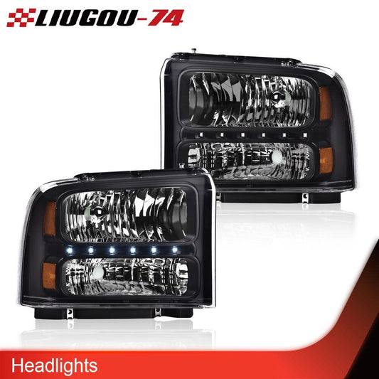 Super Duty LED DRL headlight smoke lens suitable for 05-07 F250 F350 F450