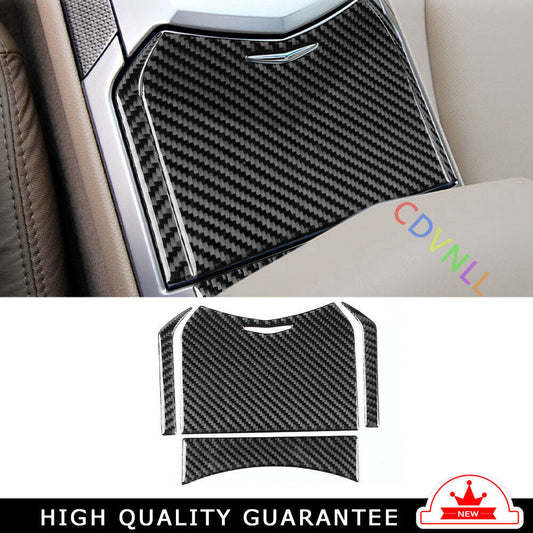 Console Storage Box Cover Trim for Cadillac CTS 2008-13 Real Black Carbon Fiber