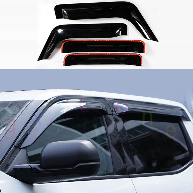 for Toyota Tundra 2022-2024 Black Car Window Vent Visor Sun Rain Deflector Guard