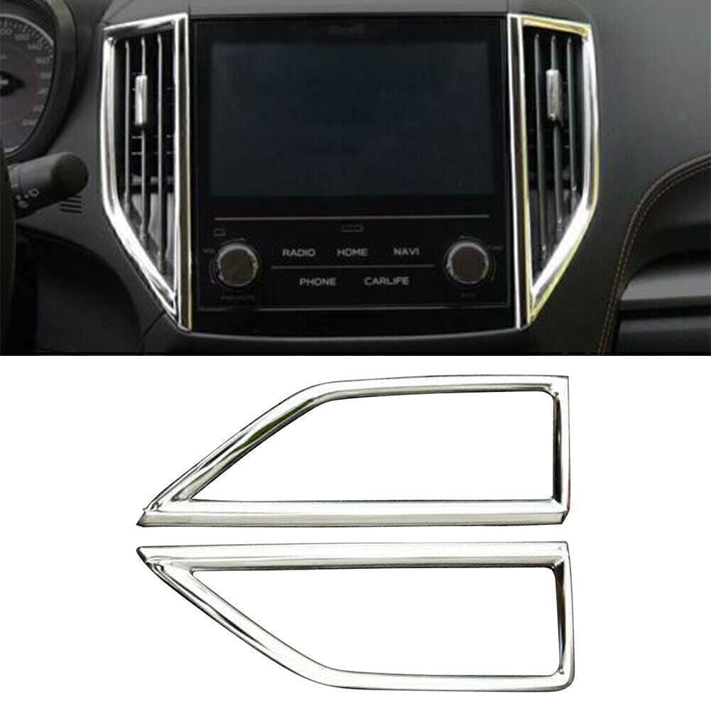 2 x Front Middle Air Vent Cover Trim Fit for Subaru Forester 2019-2022 2020 Silver