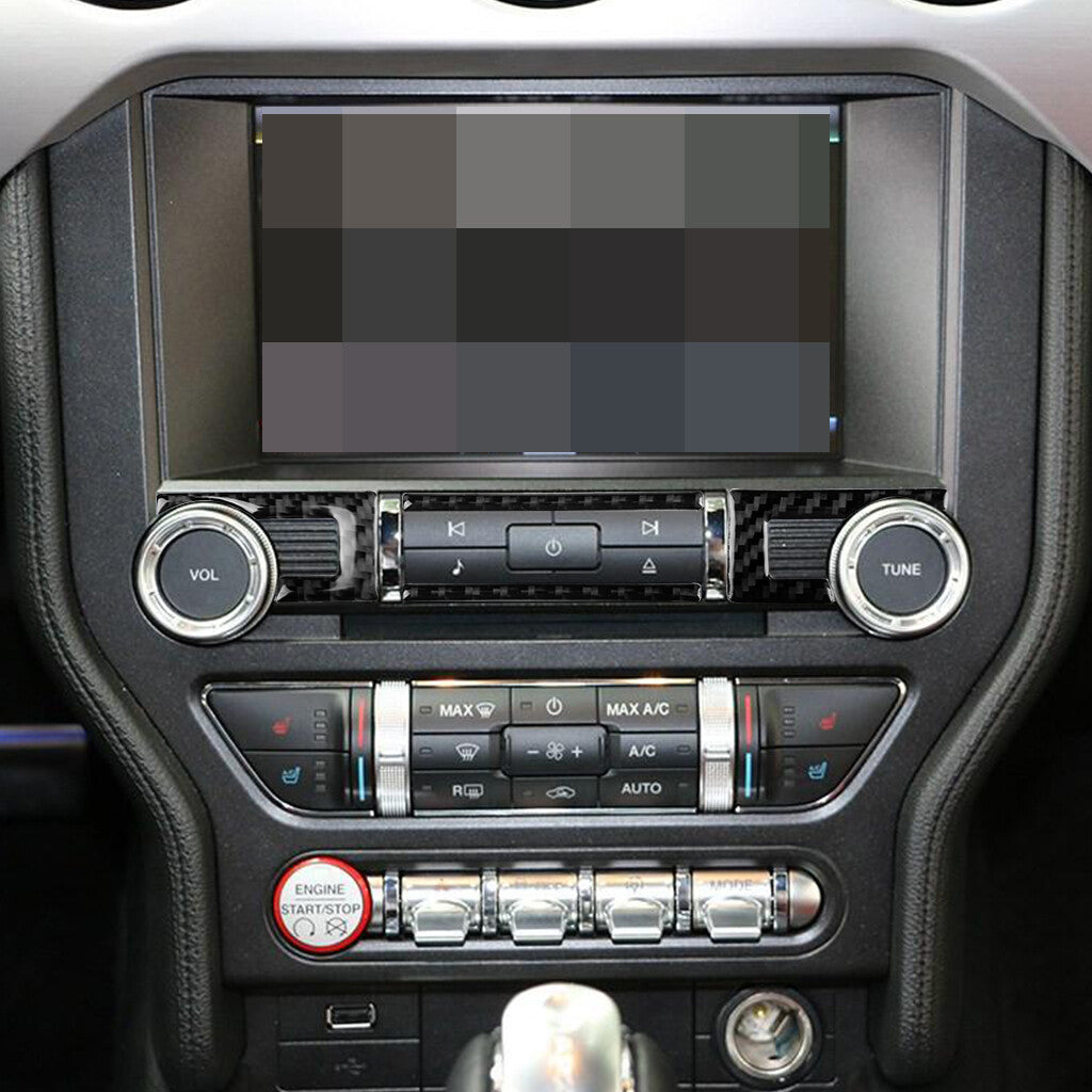 Soft Carbon Fiber Interior Center Console CD Panel Trim for Ford for Mustang 2015-22