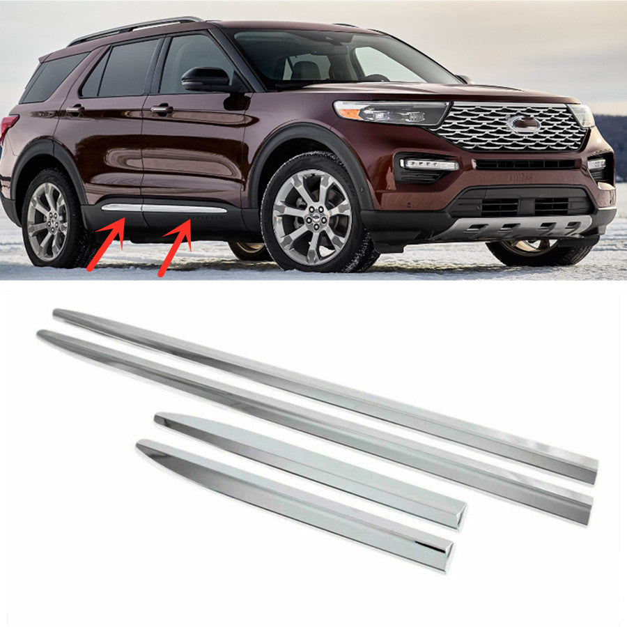 for Ford Explorer 2020-2024 ABS outside door body side molding chrome cover trim