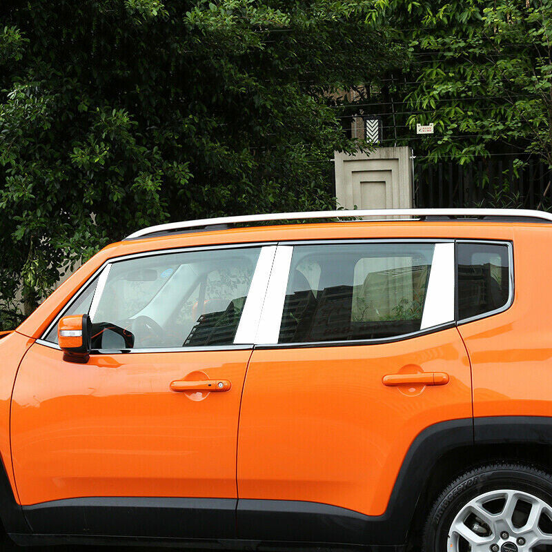 for Jeep Renegade 2015-2023 Black Steel Car Window Sill Molding Strip Cover Trim