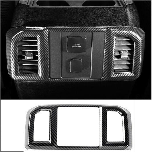 for Ford F150 2015-2020 Carbon Fiber Rear Row Air Outlet Vent frame Cover Trim