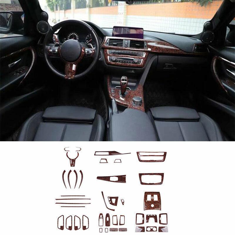 Fit for BMW F30 F32 F33 F36 2013-2019 ABS Wood Grain Car Interior Decor Full Set