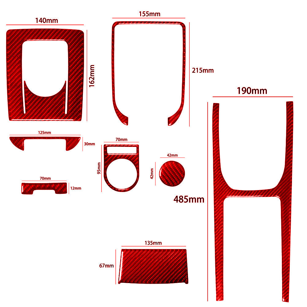 Red Carbon Fiber Center Console Trim for Land Rover Discovery Sport 2015-2019