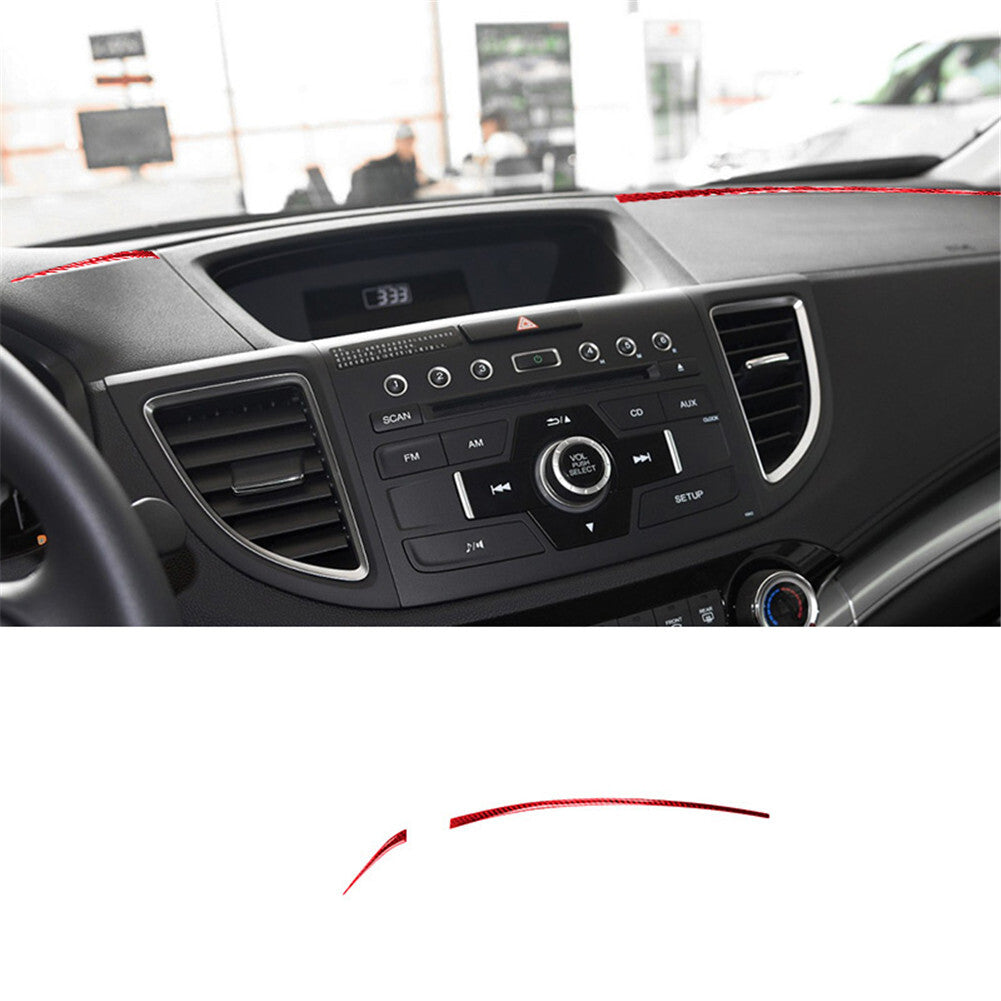 Red Carbon Fiber Dashboard Decoration Cover Trim for Honda CRV CR-V 2012-2016