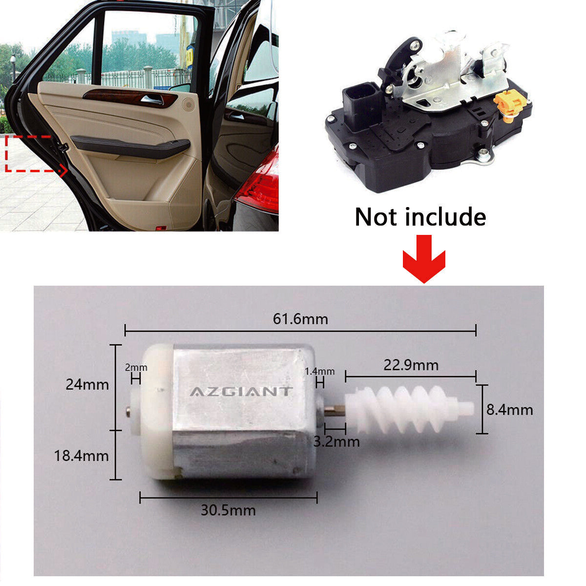 1020656 3T0415 Central Door Latch Actuator Motor for 2015-2020 for Ford S-MAX II