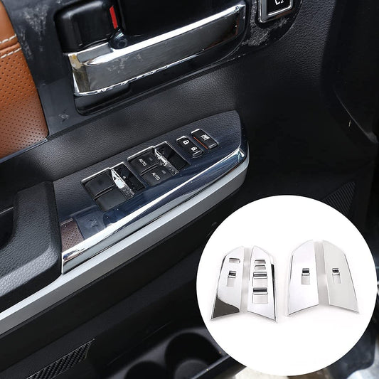 for Toyota Tundra Silver Door Armrest Window Lift Switch Button Cover 2014-2021