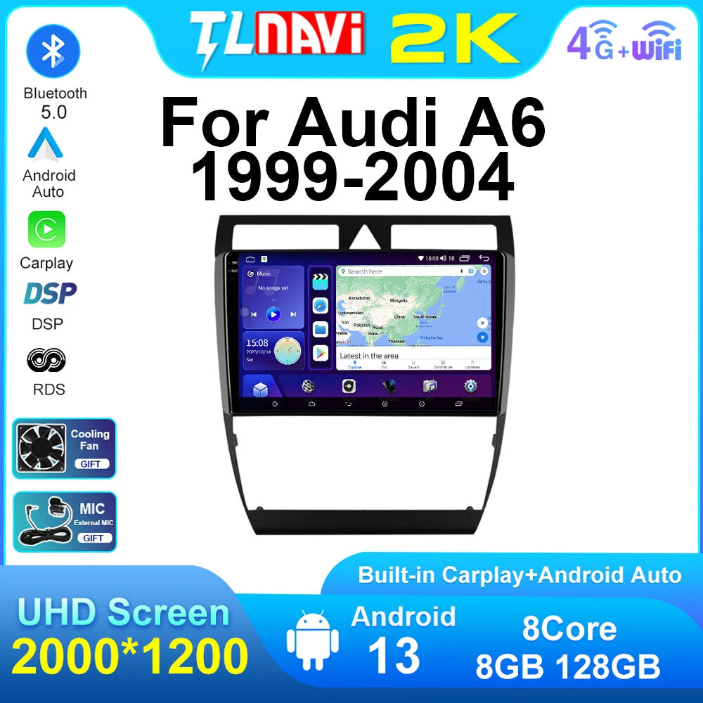 Car Radio for Audi A6 C5 S6 RS6 2002-2006 GPS Multimedia Stereo Player Screen