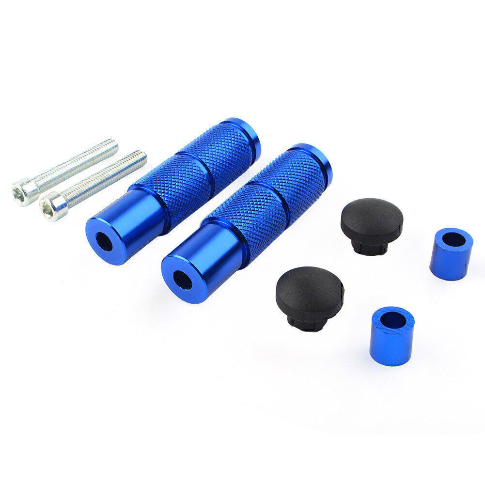 Motorcycle Bike Foot Pegs Footpegs Rear Set Pedals Racing Blue Universal